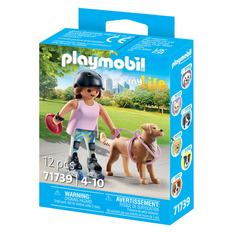 Afbeelding laden in galerijviewer, Playmobil my life schaatser met retriever - 71739
