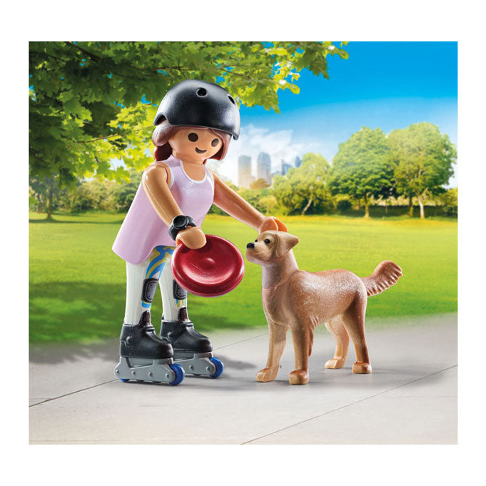 Afbeelding laden in galerijviewer, Playmobil my life schaatser met retriever - 71739
