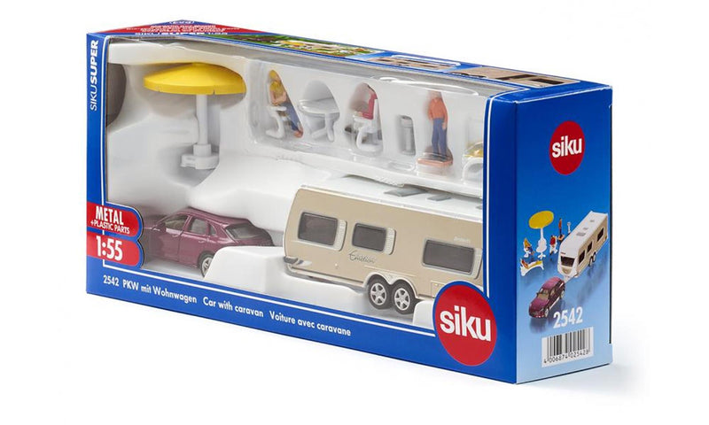 Afbeelding laden in galerijviewer, Siku 2542 personenauto met caravan

