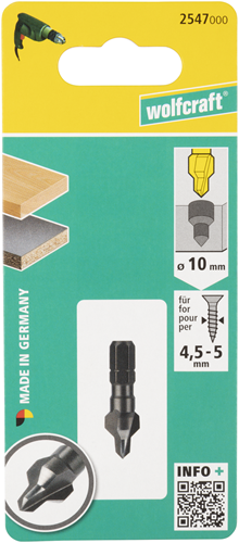Wolfcraft verzinkboor | ws | 6-kant | ø4-10mm | 1 stuk - 2547000