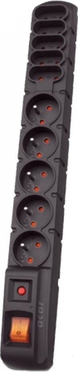 Acar s10 serie - overspanningsbeveiliging stekkerdoos - zwart - 10 stopcontacten - 3m kabel