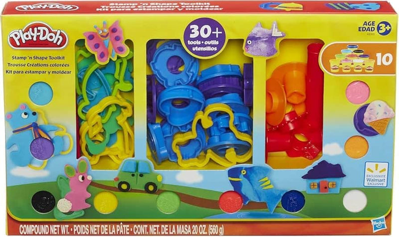 Afbeelding laden in galerijviewer, Hasbro play-doh toolkit met +30 onderdelen 10 kleipotjes
