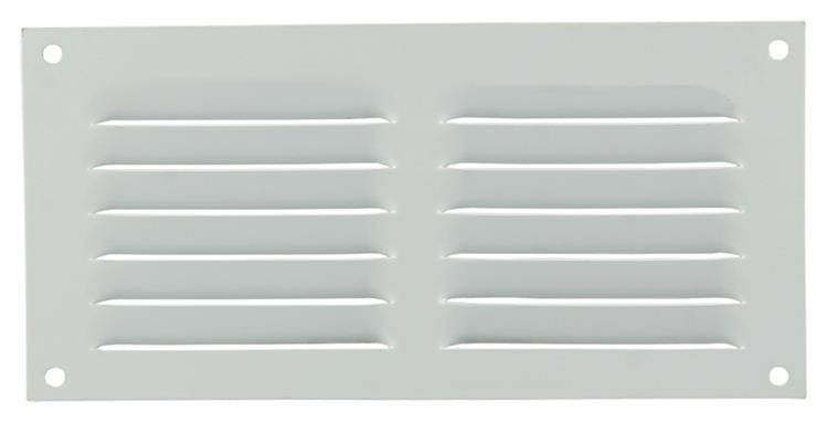 Afbeelding laden in galerijviewer, Renson 1015066 - schoepenrooster plat alu wit 200x100mm | 10 stuks

