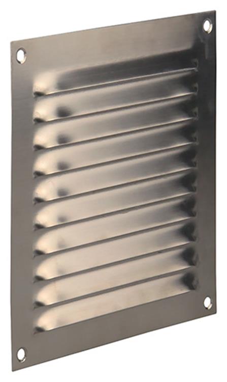 Afbeelding laden in galerijviewer, Renson 1006356 - schoepenrooster vlak 438 inox 150x150mm | 5 stuks

