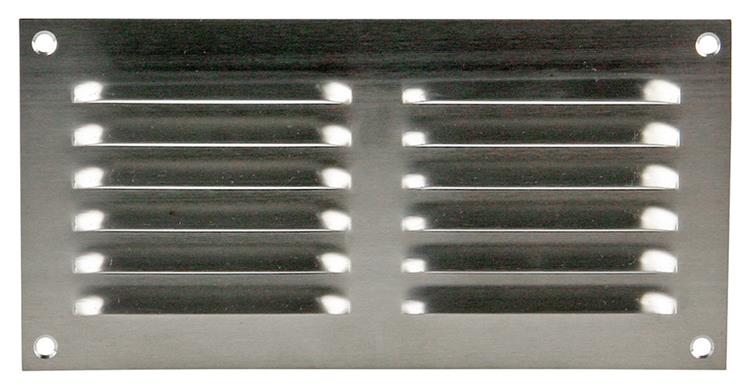 Afbeelding laden in galerijviewer, Renson 1006358 - schoepenrooster vlak 438 inox 200x100mm | 5 stuks
