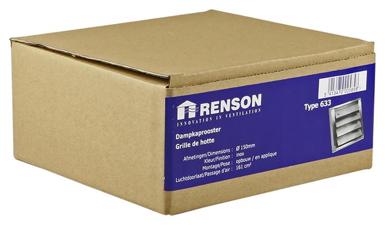 Afbeelding laden in galerijviewer, Renson 1006274 - dampkaprooster inbouw 633 inox ø150 | 2 stuks

