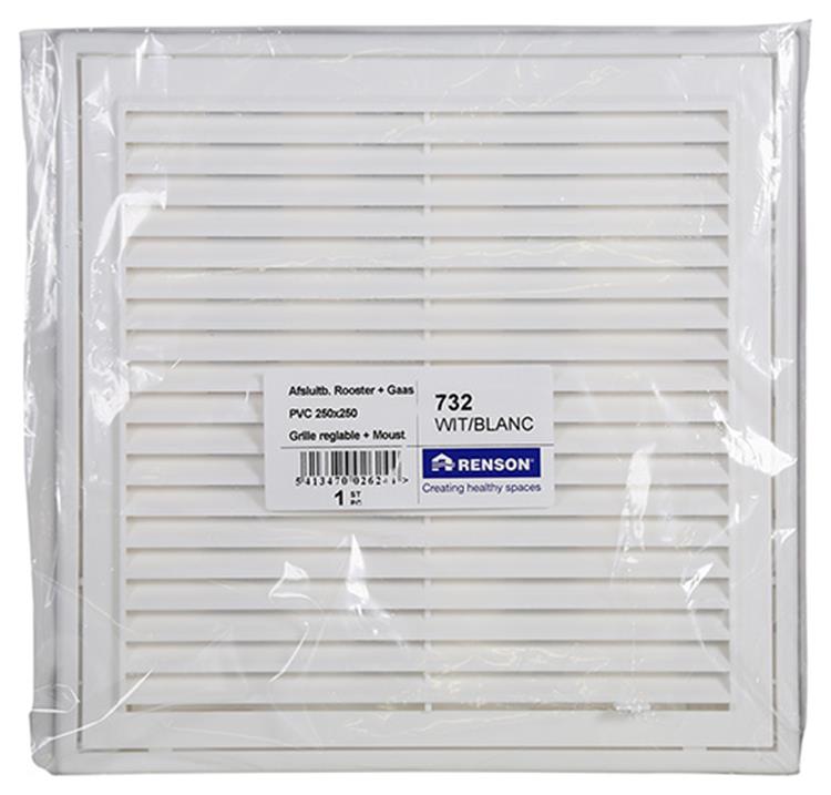 Afbeelding laden in galerijviewer, Renson 1006742 - rooster pvc 732 wit 250x250mm | 1 stuks
