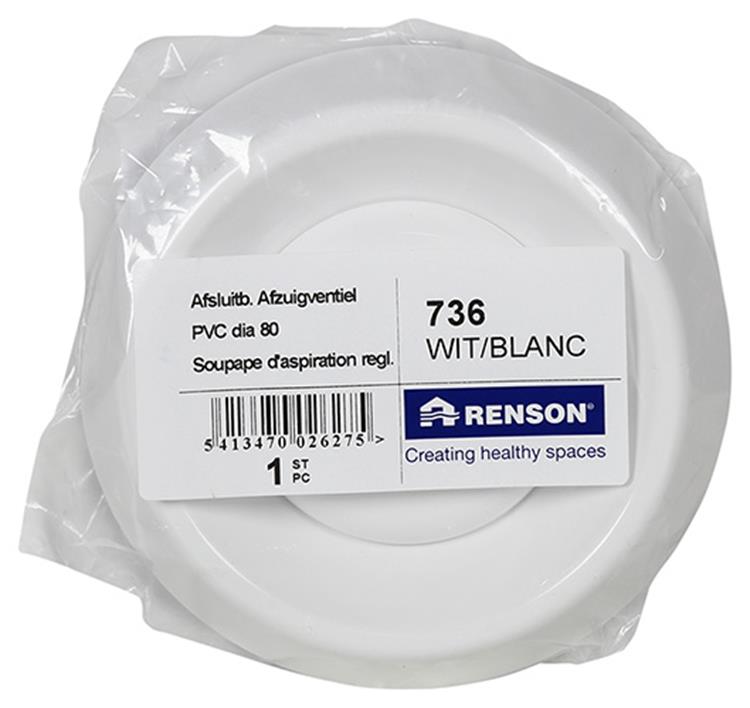Afbeelding laden in galerijviewer, Renson 1006744 - afz.ventiel pvc736 wit ø 80 | 1 stuks
