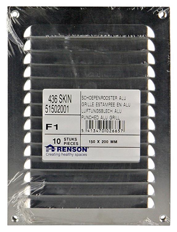 Afbeelding laden in galerijviewer, Renson 1006302 - schoepenrooster vlak alu f1 150x200mm | 10 stuks
