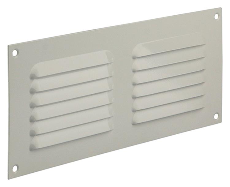 Afbeelding laden in galerijviewer, Renson 1006306 - schoepenrooster vlak alu ral 9010 250x100mm | 10 stuks

