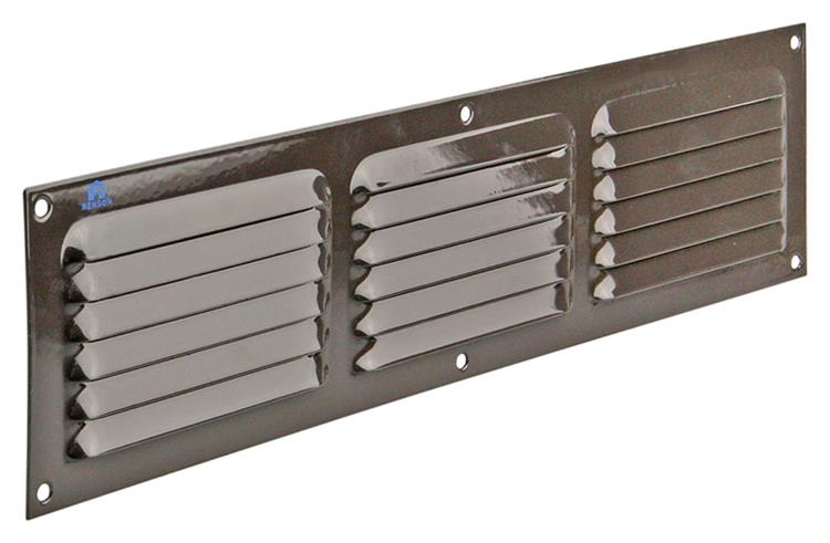 Afbeelding laden in galerijviewer, Renson 1006317 - schoepenrooster vlak alu ral 8019 400x100mm | 10 stuks

