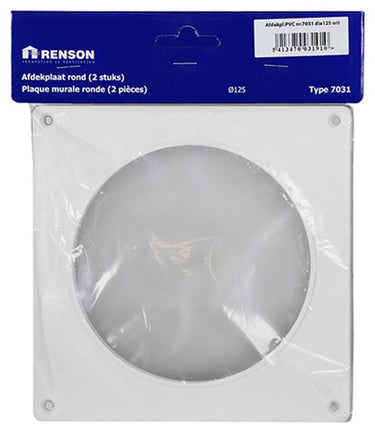 Renson 1006427 - set 2 st.pvc afdekplaten 7031 wit ø 125 | 5 stuks