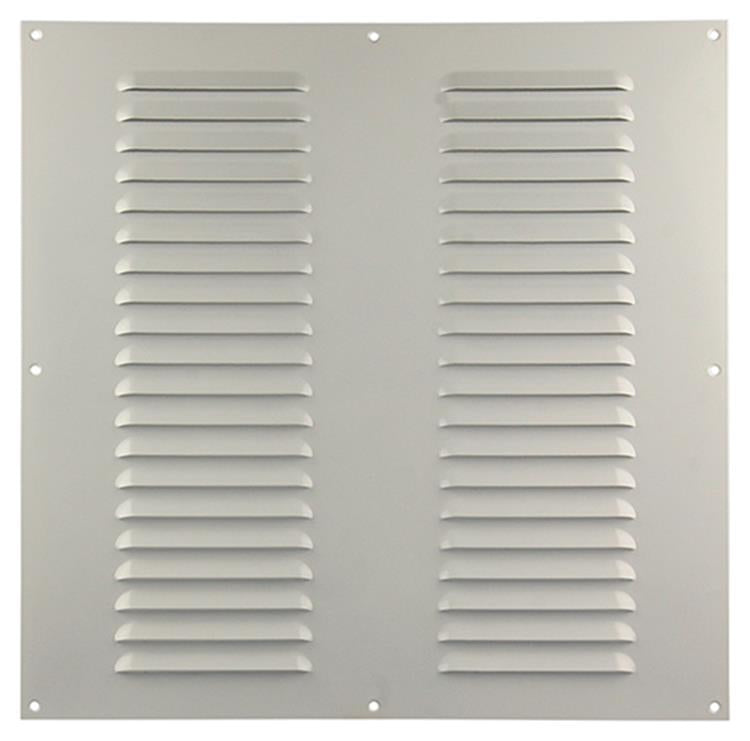 Afbeelding laden in galerijviewer, Renson 1006319 - schoepenrooster vlak alu ral 9010 400x400mm | 5 stuks
