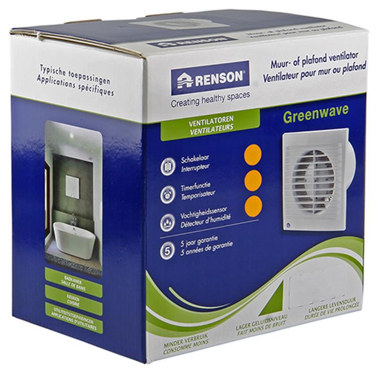 Afbeelding laden in galerijviewer, Renson 1006477 - greenwave vent. vochtigheids sensor 9401h wit ø 100 | 1 stuks
