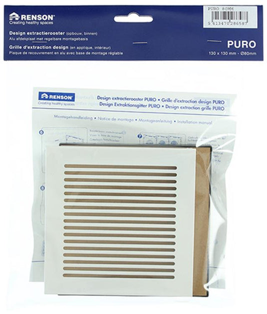 Renson 1048748 - regelbaar extractierooster design afwerking dia 80 | 2 stuks