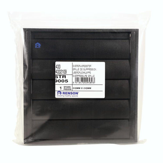 Renson 1057999 - dampkaprooster 433 (210x210) ral 9005 zwart | 2 stuks