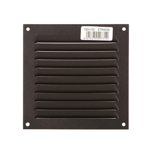 Renson 1061637 - opbouw schoepenrooster 436 150x150 ral 9005 zwart | 10 stuks