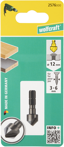 Wolfcraft - conische verzinkboor, ø 12 mm, zeskantschacht - 2576000