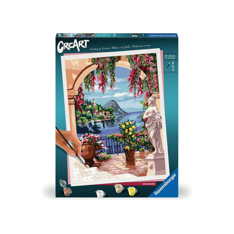 Afbeelding laden in galerijviewer, Ravensburger schilderen op nummer set - lago maggiore kunstpakket.
