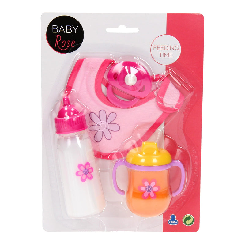 Afbeelding laden in galerijviewer, Baby rose poppenspeelset etenstijd

