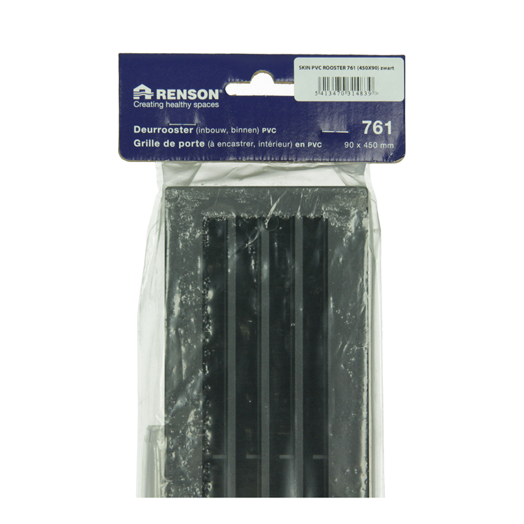 Afbeelding laden in galerijviewer, Renson 1069741 - deurrooster pvc 761 450x90 zwart | 2 stuks

