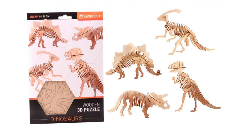 Afbeelding laden in galerijviewer, Johntoy john toy houten 3d dinosaurus puzzel

