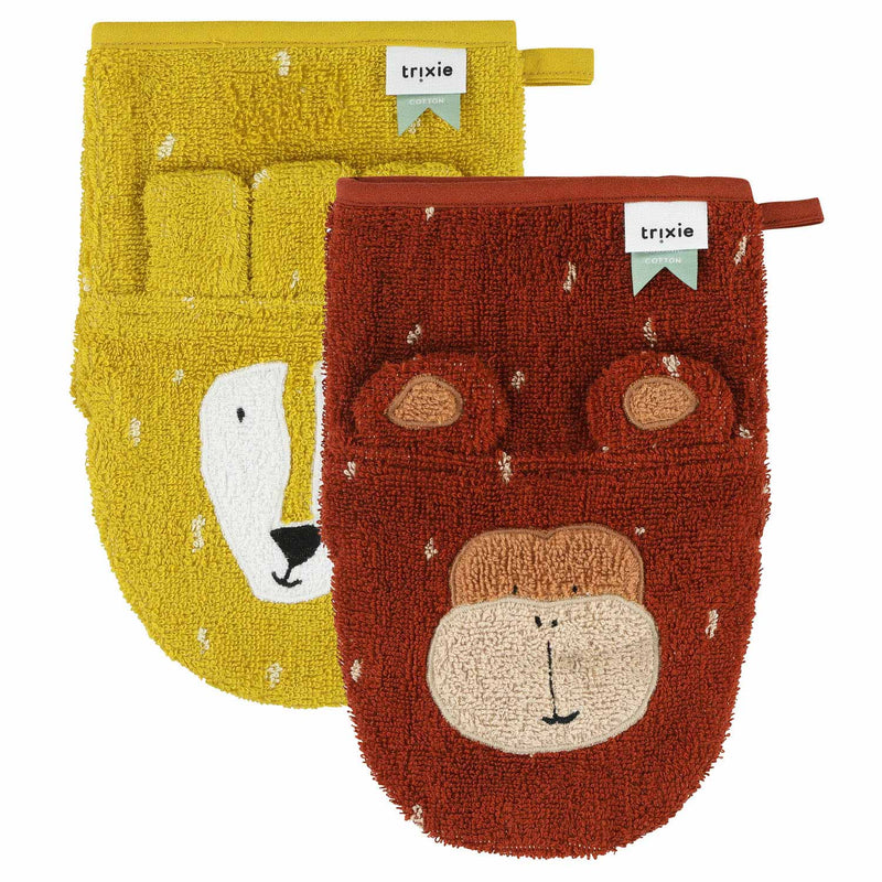 Afbeelding laden in galerijviewer, Trixie Washandjes Mr. Lion en Mr. Monkey, 2st.
