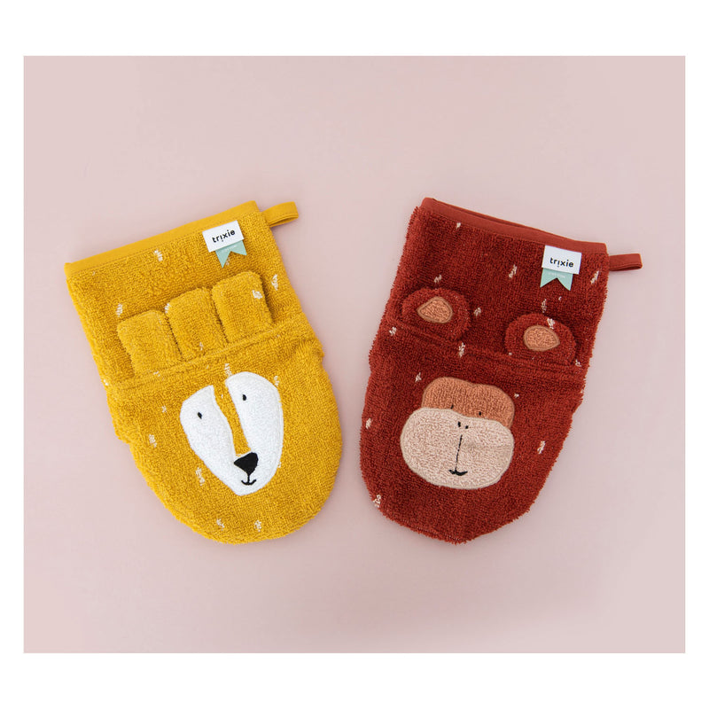 Afbeelding laden in galerijviewer, Trixie Washandjes Mr. Lion en Mr. Monkey, 2st.
