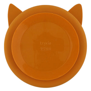 Trixie siliconen bord met vakjes en zuignap - mr. fox
