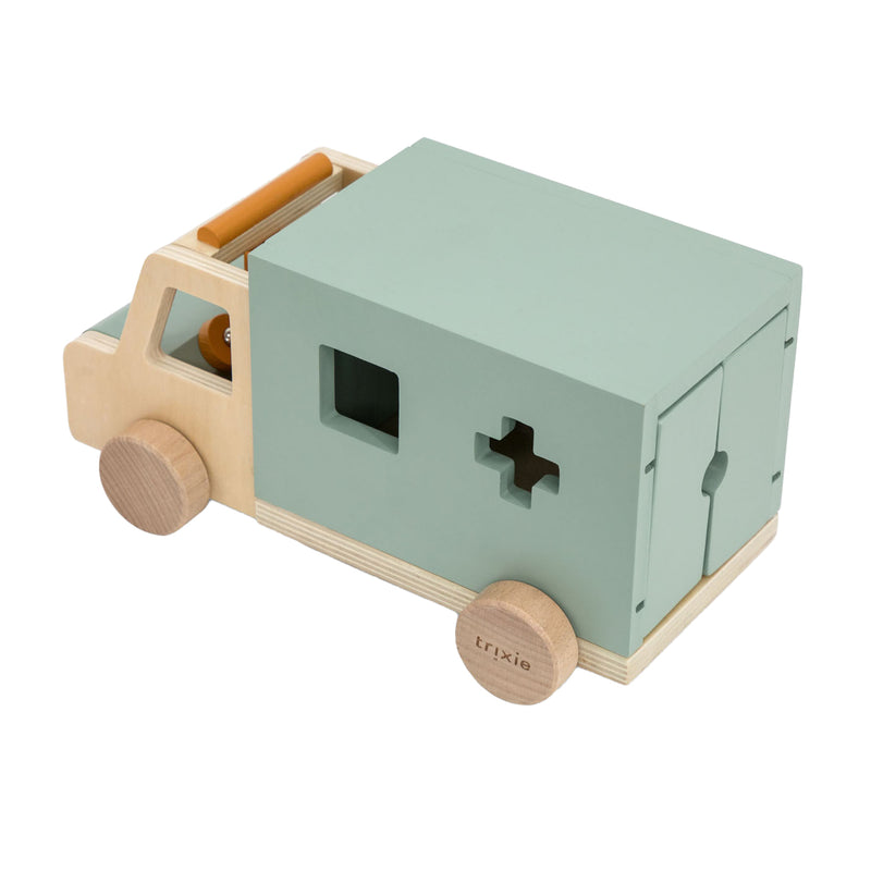 Afbeelding laden in galerijviewer, Trixie houten dieren ambulance
