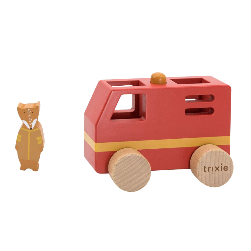 Afbeelding laden in galerijviewer, Trixie houten dieren brandweerwagen klein
