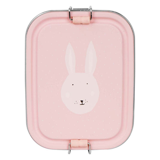 Trixie brooddoos klein - mrs. rabbit - rsv lunchbox voor kinderen - makkelijk te openen broodtrommel - roze