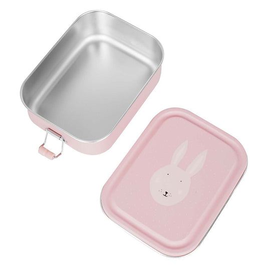 Trixie brooddoos klein - mrs. rabbit - rsv lunchbox voor kinderen - makkelijk te openen broodtrommel - roze