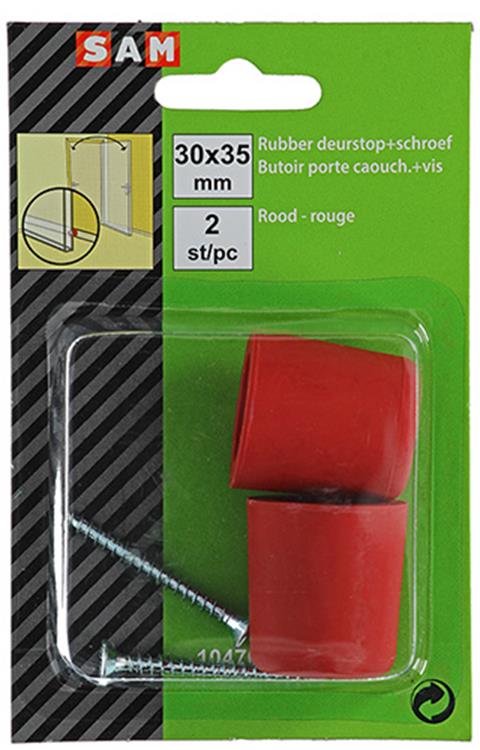 Afbeelding laden in galerijviewer, Mack 1047653 - deurstop rubber + schroef rood 30 x 35 mm 2 st pcs | 6 stuks
