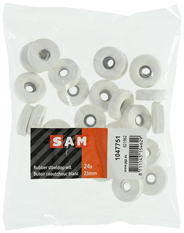 Afbeelding laden in galerijviewer, Mack 1047751 - stoeldop rubber wit ø 23 mm 24 st pcs | 6 stuks
