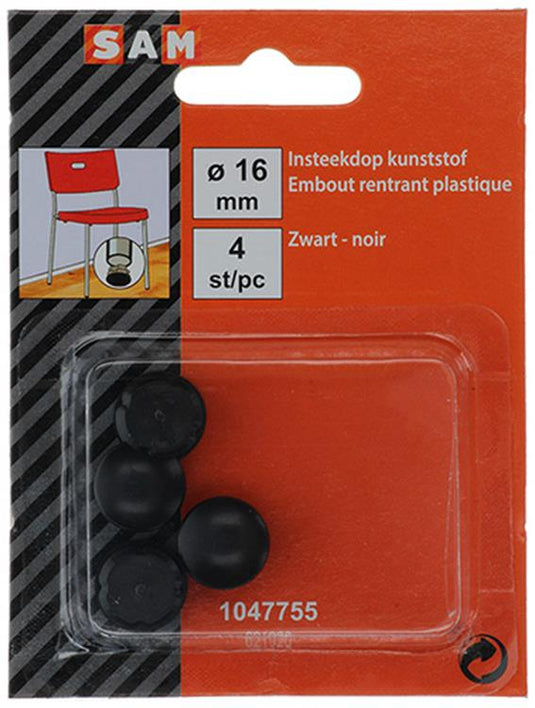 Mack 1047755 - insteekdop kunstsstof zwart ø 16 mm 4 st pcs | 6 stuks
