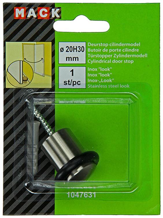 Afbeelding laden in galerijviewer, Mack 1047631 - deurstop cilindermodel inox look ø 20h30 mm 1 st pc | 6 stuks
