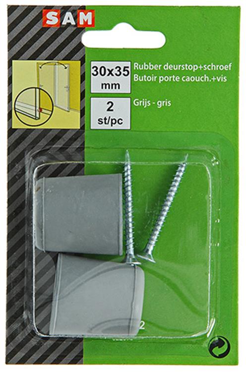 Afbeelding laden in galerijviewer, Mack 1047632 - deurstop rubber + schroef grijs 30 x 35 mm 2 st pcs | 6 stuks
