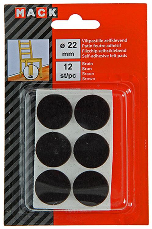 Afbeelding laden in galerijviewer, Mack 1047680 - viltpastille zelfklevend bruin ø 22 mm 12 st pcs | 12 stuks
