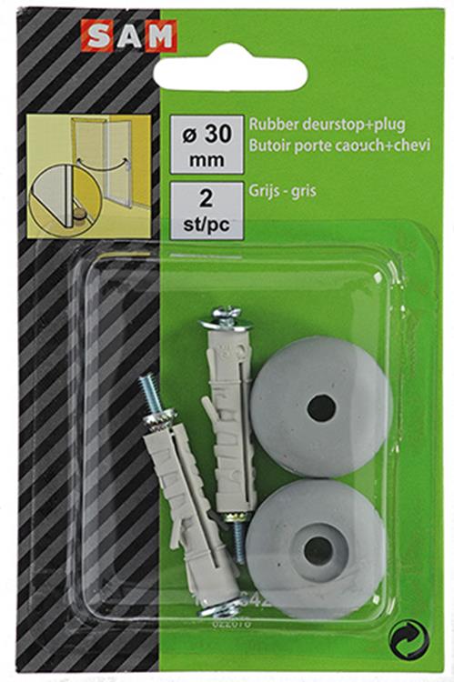 Afbeelding laden in galerijviewer, Mack 1047642 - deurstop rubber + plug grijs ø 30 mm 2 st pcs | 6 stuks
