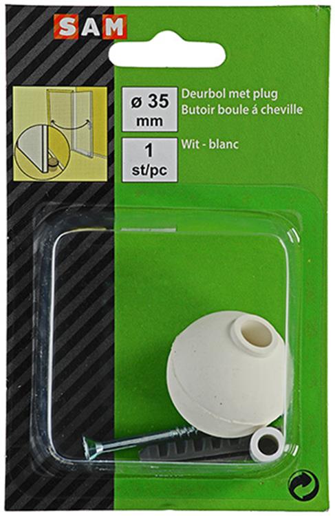 Afbeelding laden in galerijviewer, Mack 1047648 - deurbol met plug wit ø 35 mm 1 st pc | 6 stuks
