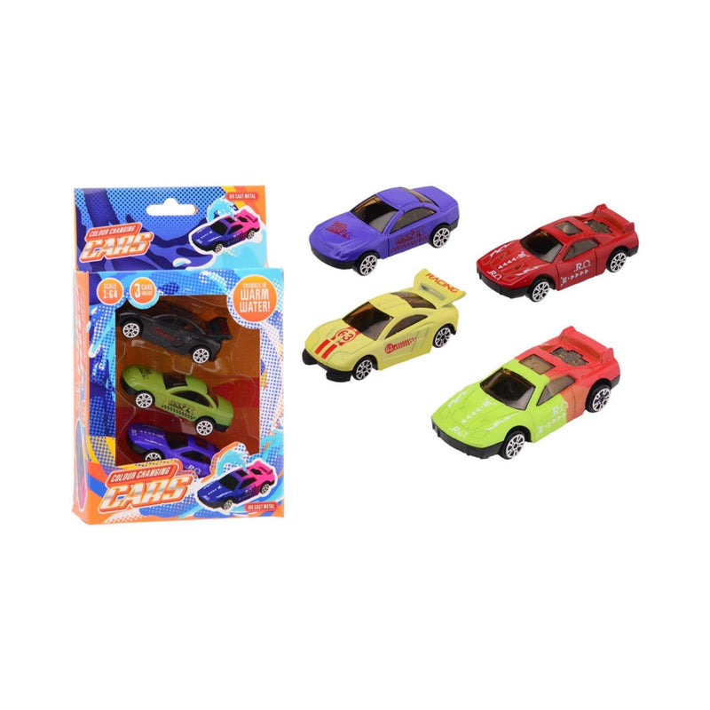 Afbeelding laden in galerijviewer, Johntoy kleur veranderende die-cast raceauto, 3st.
