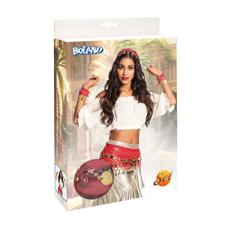 Afbeelding laden in galerijviewer, Boland belly dance set rood, 3dlg.
