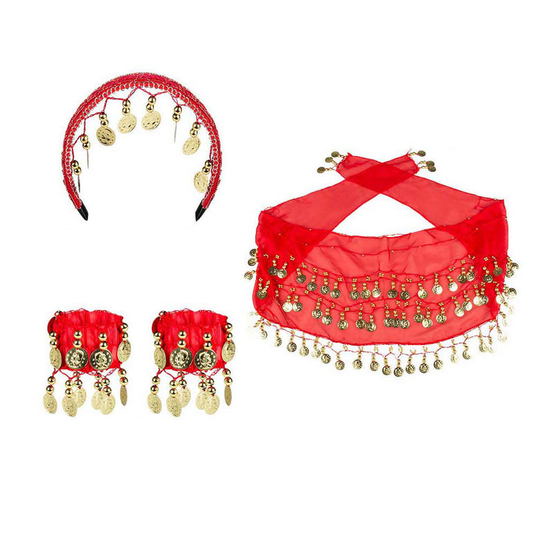 Afbeelding laden in galerijviewer, Boland belly dance set rood, 3dlg.
