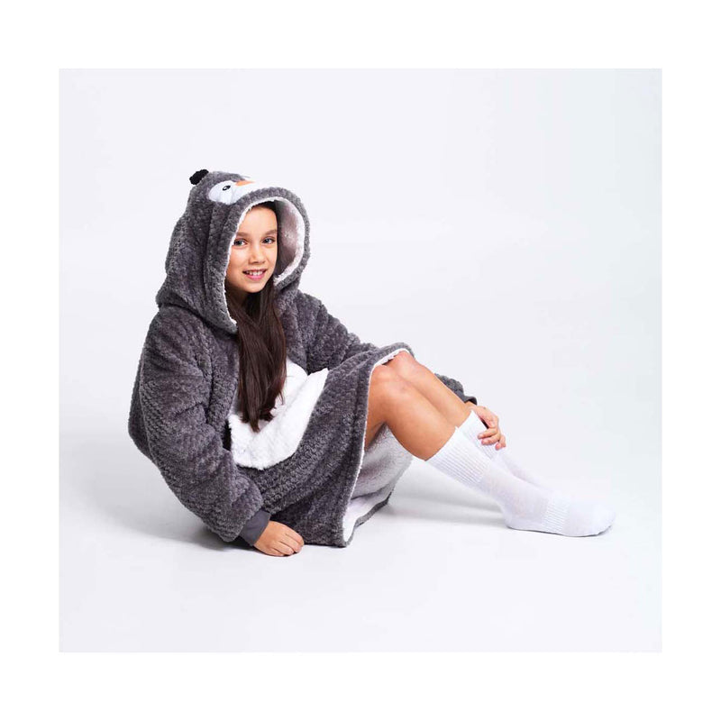 Afbeelding laden in galerijviewer, Noxxiez knuffel hoodie medium trui pinguin, tot 160cm
