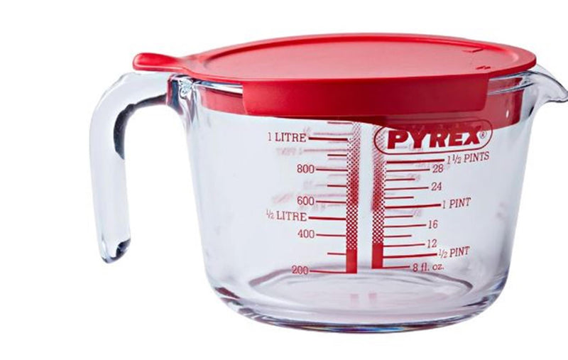 Afbeelding laden in galerijviewer, Pyrex maatbeker met deksel 1l
