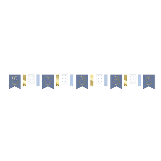 Haza witbaard nijntje slinger blauw, 4mtr.