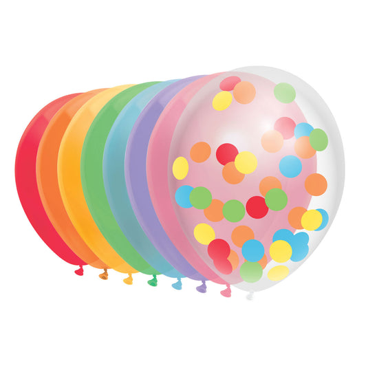 Haza witbaard ballonnen regenboog, 10st.
