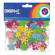 Haza witbaard foamstickers bloemen glitter, 25st.