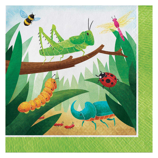 Haza witbaard insecten servetten, 16st.